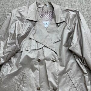 British Mist Women's Size 14 Beige Double Breasted‎ Trench Coat VTG
